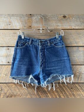 VTG 80s Calvin Klein Cut Off Raw Hem Denim Jean Shorts High Rise Women’s Sz 12